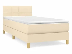 Cama Continental Boxspring|Conjunto Boxspring - 90x190 cm + colchón tela color ES754981