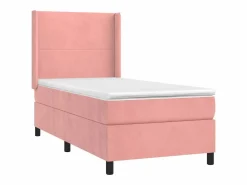 Conjunto Boxspring - 80x200 cm colchón y LED terciopelo ES696690 Rosa Online