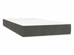 Conjunto Boxspring - 90x200 cm + colchón terciopelo oscuro ES531993 Gris Outlet