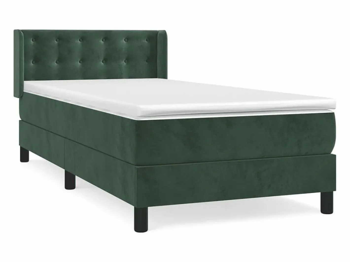 Cama Continental Boxspring|Conjunto Boxspring - 90x200 cm + colchón terciopelo oscuro ES894031