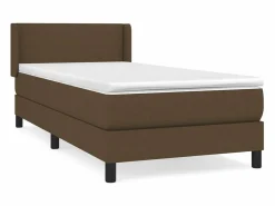 Conjunto Boxspring - 90x190 cm + Somieres + colchón tela marrón oscuro ES45332^ New