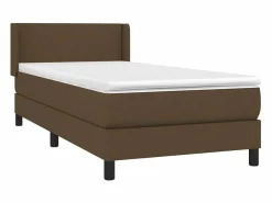Conjunto Boxspring - 90x190 cm + Somieres + colchón tela marrón oscuro ES45332^ New