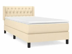 Conjunto Boxspring - 90x190 cm + Somieres + colchón tela color ES44819 Crema Best