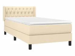 Conjunto Boxspring - 90x190 cm + Somieres + colchón tela color ES44819 Crema Best
