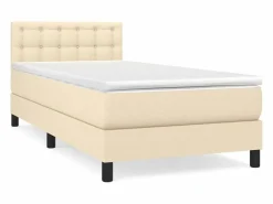 Conjunto Boxspring - 90x190 cm + colchón tela color ES614233 Crema Hot