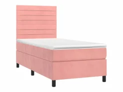 Cama Continental Boxspring|Conjunto Boxspring - 80x200 cm colchón y LED terciopelo ES338888