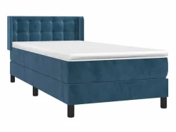 Conjunto Boxspring - 80x200 cm + Somieres + colchón terciopelo oscuro ES37082 Azul Discount
