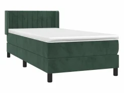 Cama Continental Boxspring|Conjunto Boxspring - 90x200 cm + colchón terciopelo oscuro ES760858