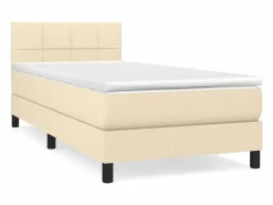 Cama Continental Boxspring|Conjunto Boxspring - 90x190 cm + colchón tela color ES543428