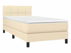 Cama Continental Boxspring|Conjunto Boxspring - 90x190 cm + colchón tela color ES543428