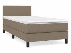 Cama Continental Boxspring|Conjunto Boxspring - 90x190 cm + colchón tela gris taupe ES936111