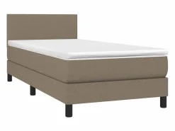 Cama Continental Boxspring|Conjunto Boxspring - 90x190 cm + colchón tela gris taupe ES936111
