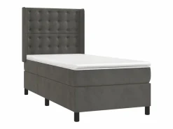 Cama Continental Boxspring|Conjunto Boxspring - 90x190 cm + colchón terciopelo oscuro ES923564