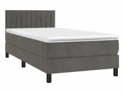 Conjunto Boxspring - 80x200 cm + Somieres + colchón terciopelo oscuro ES35836^ New