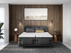 Palacio Cama Continental Boxspring|Cama Articulada|Conjunto boxspring relax tela antracita 2x90x200 LODI