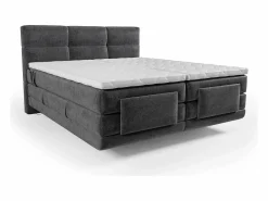 Palacio Cama Continental Boxspring|Cama Articulada|Conjunto boxspring relax tela antracita 2x90x200 LODI