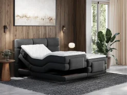 Palacio Conjunto boxspring relax tela antracita 2x80x200 LODI Gris antracita Discount