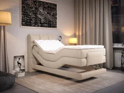 Palacio Cama Continental Boxspring|Cama Articulada|Conjunto boxspring relax Tela - 100x200 cm LODI