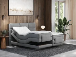 Palacio Conjunto boxspring relax tela 2x80x200 LODI Gris claro Online