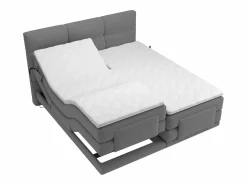 Palacio Conjunto boxspring relax tela 2x80x200 LODI Gris claro Online