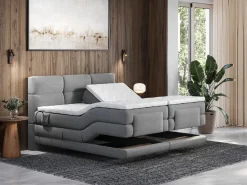 Palacio Conjunto boxspring relax tela 2x80x200 LODI Gris claro Online