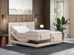 Palacio Cama Continental Boxspring|Cama Articulada|Conjunto boxspring relax tela 2 x 80 x 200 cm LODI de
