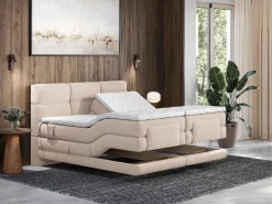 Palacio Cama Continental Boxspring|Cama Articulada|Conjunto boxspring relax tela 2 x 80 x 200 cm LODI de