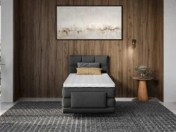 Palacio Cama Continental Boxspring|Cama Articulada|Conjunto boxspring relax tela antracita 100x200 cm LODI