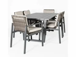 Conjunto comedor jardín ONIX 7 piezas Antracita^ Discount