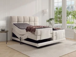 Conjunto completo boxspring eléctrico 2 x 90 x 200 cm - Felpa - OMILA de^Palacio Hot