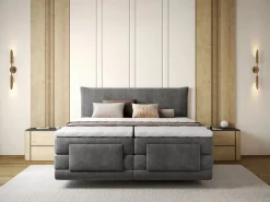 Conjunto completo Boxspring eléctrico 2 x 90 x 200 cm king size Antracita Tejido - ZANORO de^Palacio