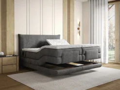 Conjunto completo Boxspring eléctrico 2 x 90 x 200 cm king size Antracita Tejido - ZANORO de^Palacio