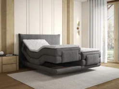 Palacio Cama Continental Boxspring|Cama Articulada|Conjunto completo Boxspring eléctrico 2 x 80 x 200 cm tamaño queen Antracita Tela - ZANORO de