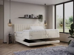 Palacio Conjunto completo boxspring - 2 x 80 x 200 cm - Terciopelo - - DONISI de Beige Online