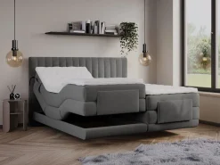 Conjunto completo Boxspring eléctrico 2 x 90 x 200 cm king size Antracita Tejido - DONISI de^Palacio Outlet
