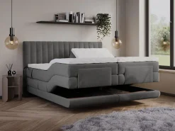 Conjunto completo Boxspring eléctrico 2 x 90 x 200 cm king size Antracita Tejido - DONISI de^Palacio Outlet