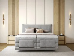 Conjunto completo Boxspring eléctrico 2 x 90 x 200 cm king size Tejido - ZANORO de^Palacio Discount