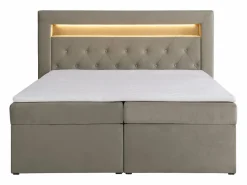Ysmée Conjunto completo de decoración de dormitorio con canapés abatibles - 160 x 200 - Terciopelo - - ORANA Topo