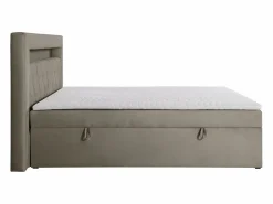 Ysmée Conjunto completo de decoración de dormitorio con canapés abatibles - 160 x 200 - Terciopelo - - ORANA Topo