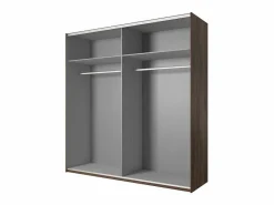 Conjunto Completo de Dormitorio FOX – Armario de 200 cm, Cama de 180x200 con somier incluido, Cómoda, Mesitas de noche – Roble oscuro^Meublorama Clearance