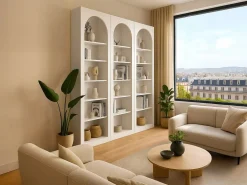 Vente-unique Conjunto de 3 estanterías con 6 estantes - - CYMORA Blanco New