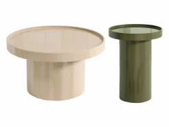 Vente-unique Conjunto de 2 mesas de centro de MDF - y verde caqui lacado - SYBEVA Beige Sale