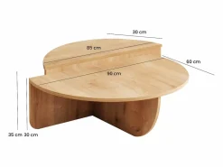 Conjunto de 2 mesas de centro - Color: Natural claro - ALOEVA^Vente-unique New