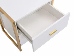 Vente-unique Mesita De Noche|Conjunto de 2 mesitas de noche con 2 cajones MDF lacado y dorado - OMBRELIA de Pascal Morabito