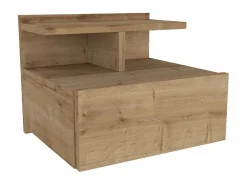 Conjunto de 2 mesitas de noche flotantes con 1 cajón y 1 estante en color natural - AZELNO^Vente-unique Discount