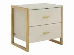 Conjunto de 2 mesitas de noche con 2 cajones en MDF en y dorado - OMBRELIA de Pascal Morabito^Vente-unique Sale