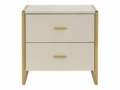 Conjunto de 2 mesitas de noche con 2 cajones en MDF en y dorado - OMBRELIA de Pascal Morabito^Vente-unique Sale