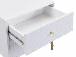 Vente-unique Conjunto de 2 mesitas de noche con 2 cajones en color - LOUREO Blanco Hot