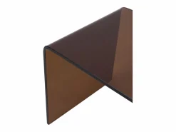 Conjunto de 2 mesitas de noche en vidrio templado curvado en color marrón - SUZANA^Vente-unique Hot