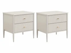 Conjunto de 2 mesitas de noche 2 cajones MDF y dorado - CALITARO^Vente-unique Best